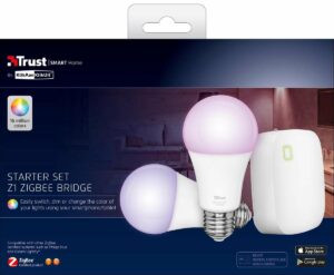 Trust Smart Home - Starterset 2 Dimbare E27 Led Lampen - White and Color + ZigBee Bridge